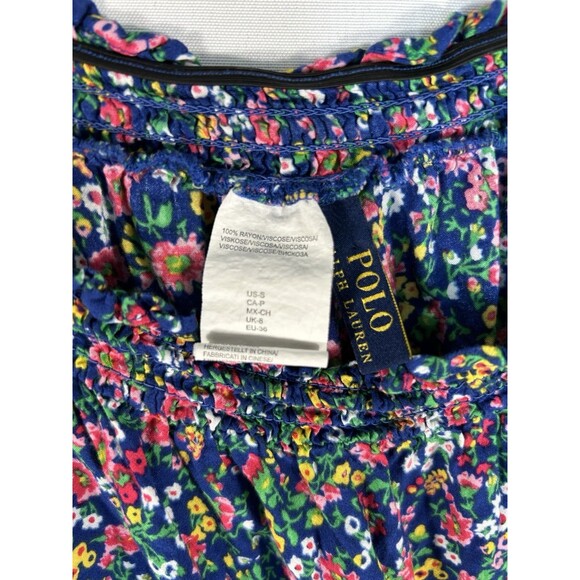 Polo Ralph Lauren Romper Floral Bell Sleeve Ruffle Size Small Festival - Picture 10 of 10